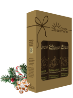 Set mit Zitronen-, Orangen- und Knoblauchöl