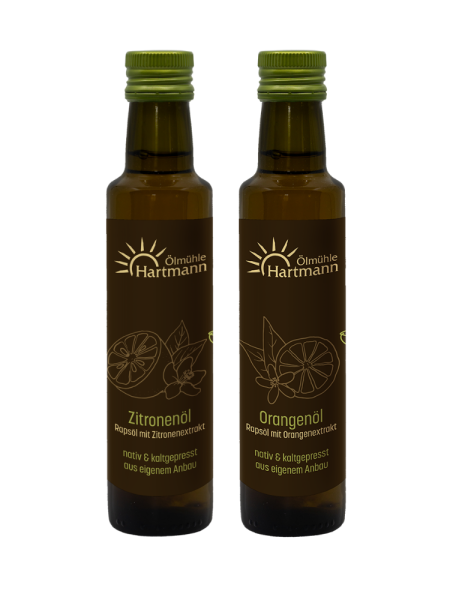 Fruchtiges Duo - Zitronenöl 0,25l & Orangenöl 0,25l
