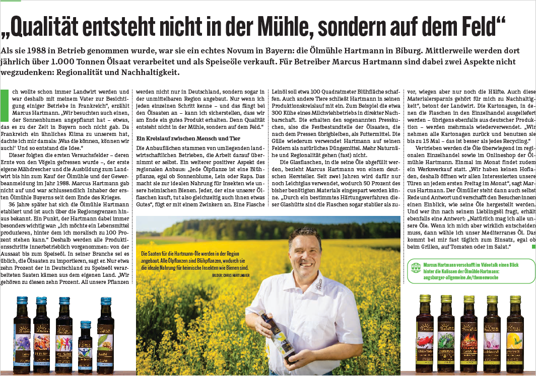 Qualität entsteht nicht in der Mühle, sondern auf dem Feld