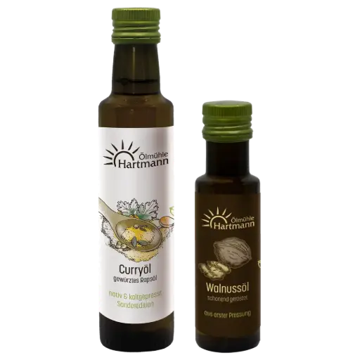 Herbstgenuss Duo – Curryöl 0,25 l & Walnussöl 0,10 l